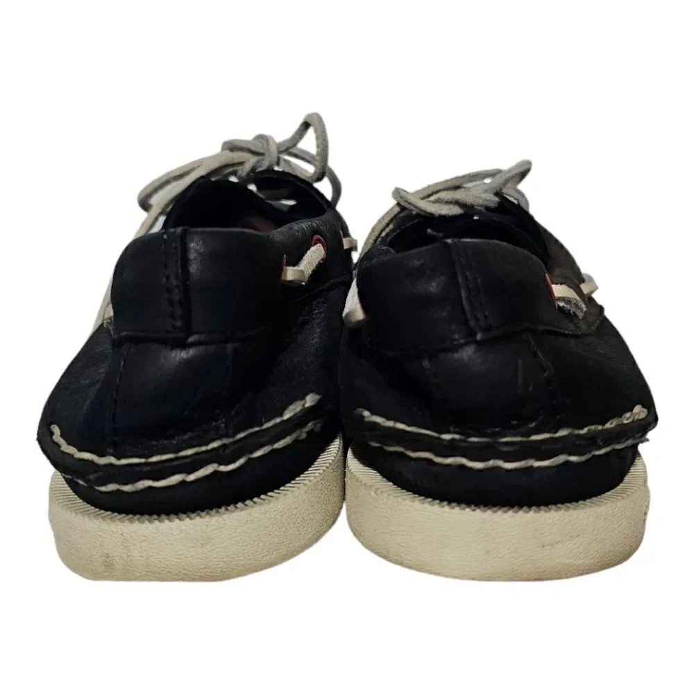 SPERRY Topsiders Blue Leather White Laces Red Grommets - Size‎ 10 1/2
